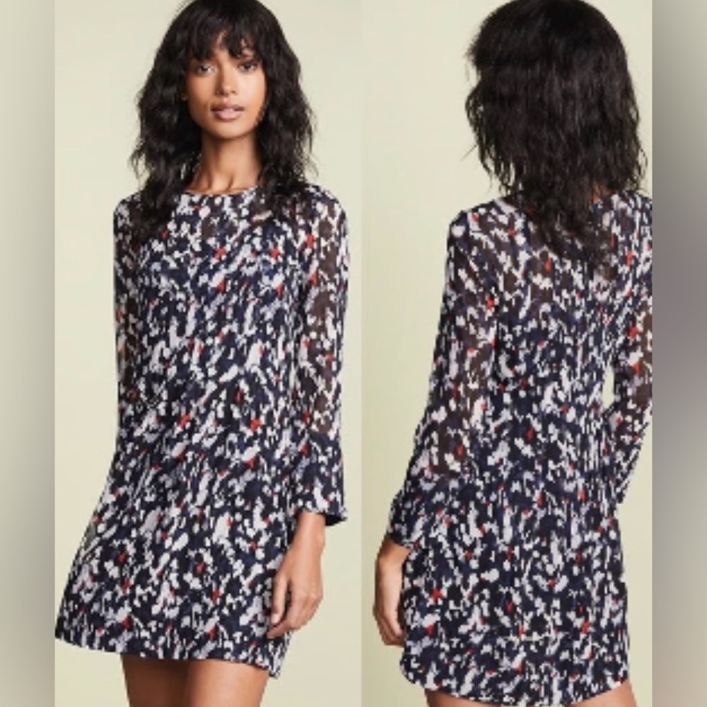 Club Monaco Abstract Print 100% Silk Knee-Length Delaynee Dress, Size 12